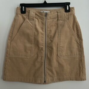 Hollister Beige Corduroy High Rise Skirt